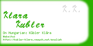 klara kubler business card